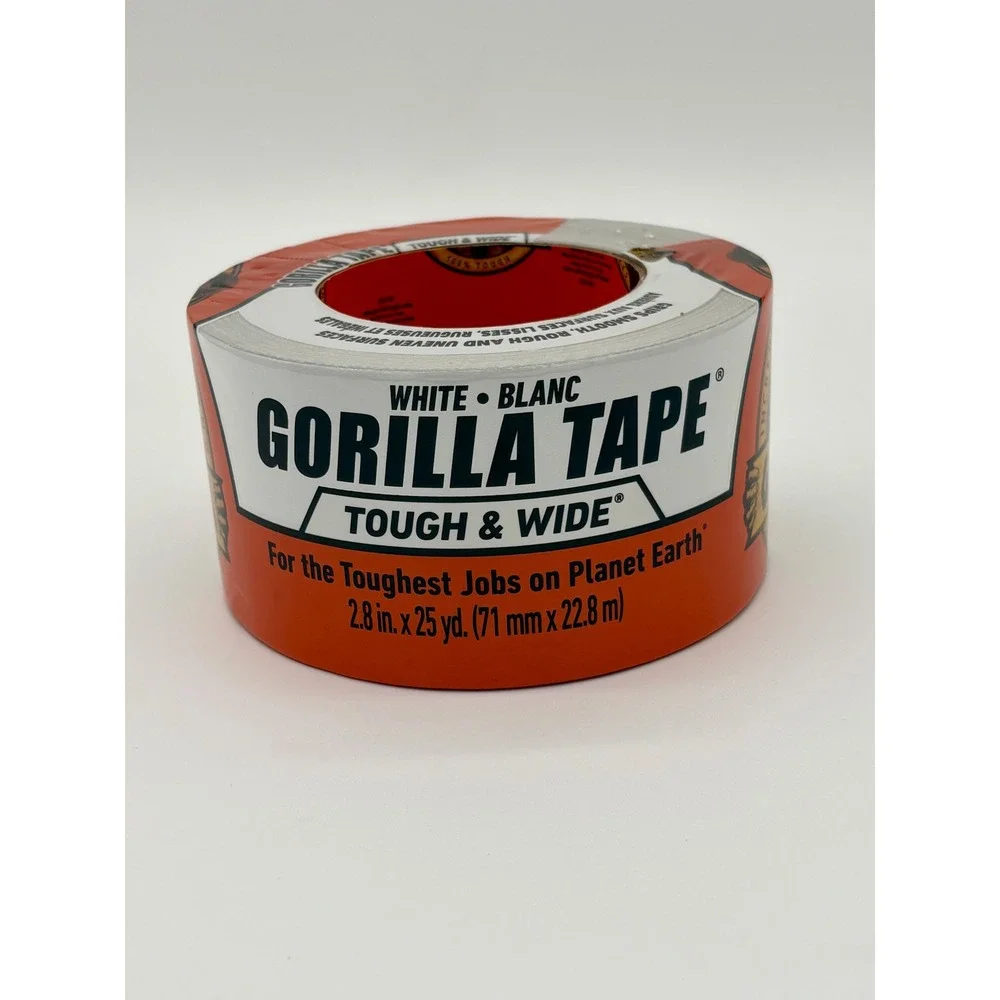 Gorilla Tape Tough & Wide White Duct Tape 2.8 in x 25 yd Extra Strong Adhesive